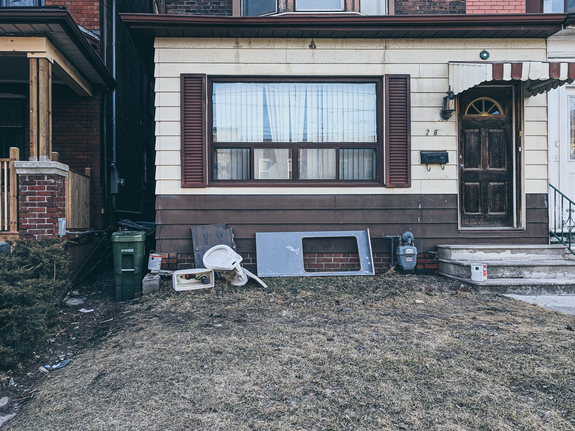 A toilet left out on the curb in Toronto